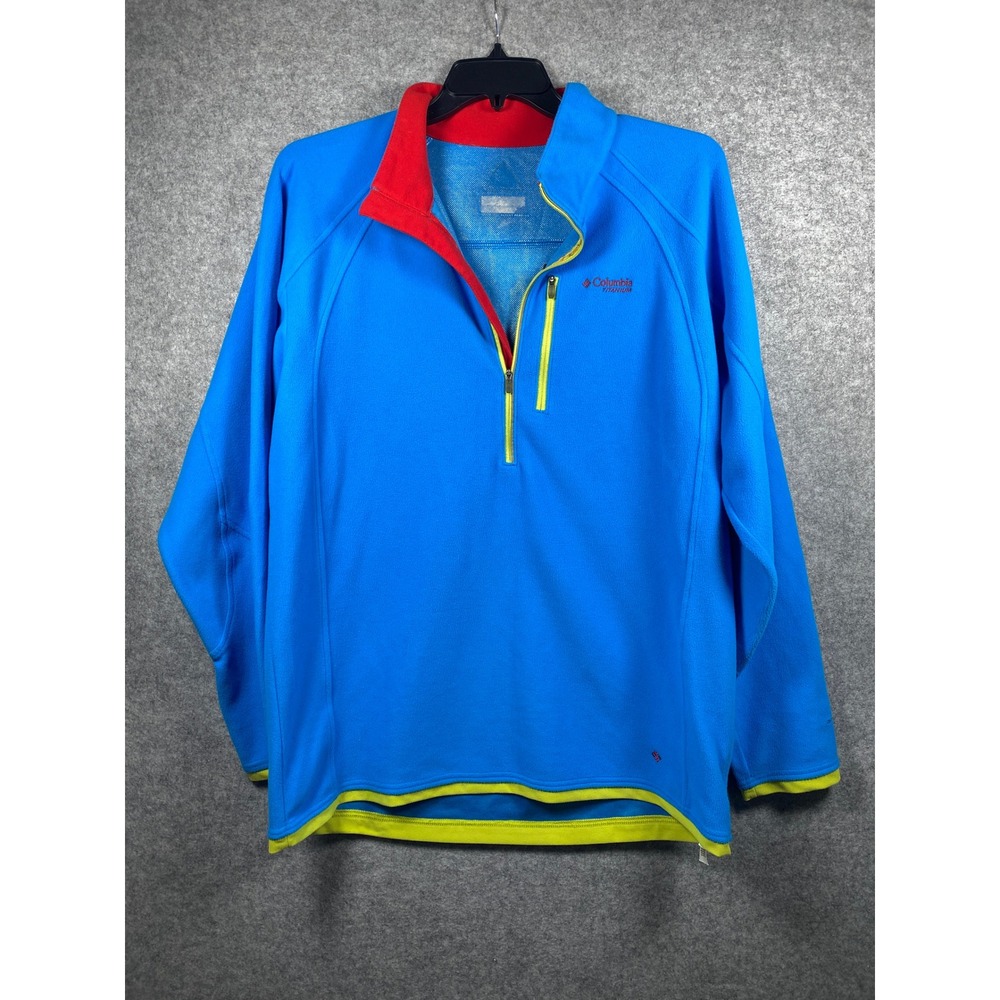 Columbia Titanium Omni-Heat Fleece Pullover Blue Mens 1/4 Zip AM2912